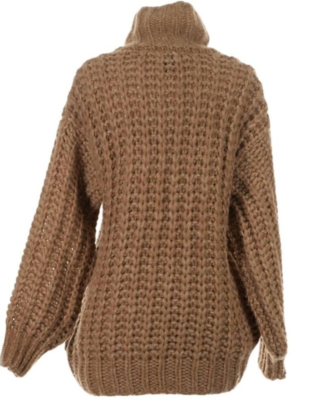 Anine Bing Iris Pullover Sweater Oatmeal Chunky Turtleneck Tan Oversized Wool XS - Picture 8 of 8